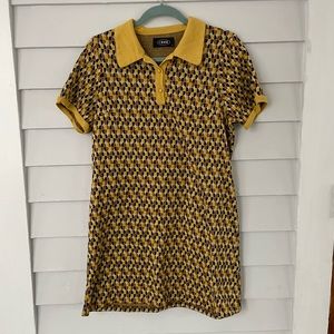 Yellow and brown Mod shift dress from Cider